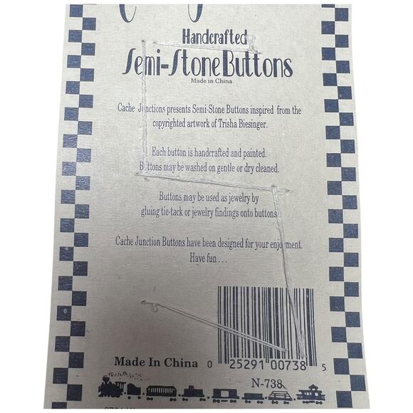 Cache Junction Cat Bird Quilt Novelty Buttons Handcrafted Original Card - Picture 3 of 7